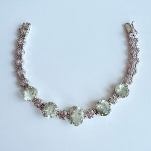 Samuel Aaron 19.25 tcw Green Amethyst Prasiolite 925 Sterling Silver Bracelet